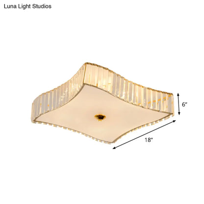 DecorBites™ DecorBites™ Simplicity White Flush Mount Lamp with Clear Crystal Shade - 6 Lights