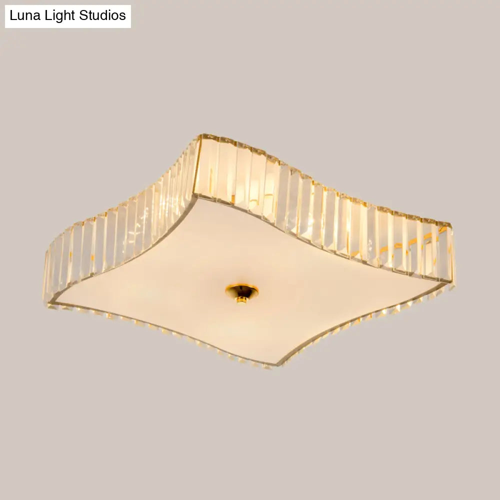 DecorBites™ DecorBites™ Simplicity White Flush Mount Lamp with Clear Crystal Shade - 6 Lights