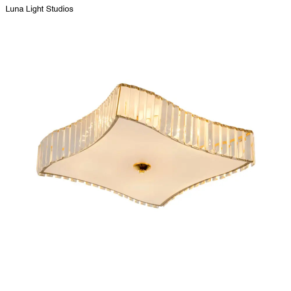 DecorBites™ DecorBites™ Simplicity White Flush Mount Lamp with Clear Crystal Shade - 6 Lights