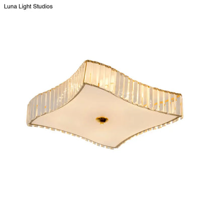 DecorBites™ DecorBites™ Simplicity White Flush Mount Lamp with Clear Crystal Shade - 6 Lights