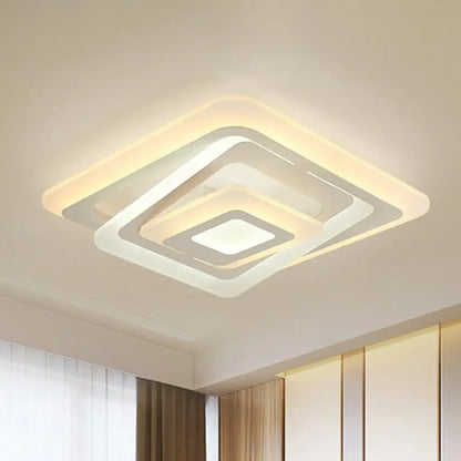 DecorBites™ DecorBites™ Simplicity White LED Acrylic Flush Mount Light - Perfect for Living Room Ceiling