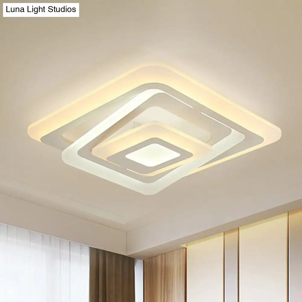 DecorBites™ DecorBites™ Simplicity White LED Acrylic Flush Mount Light - Perfect for Living Room Ceiling