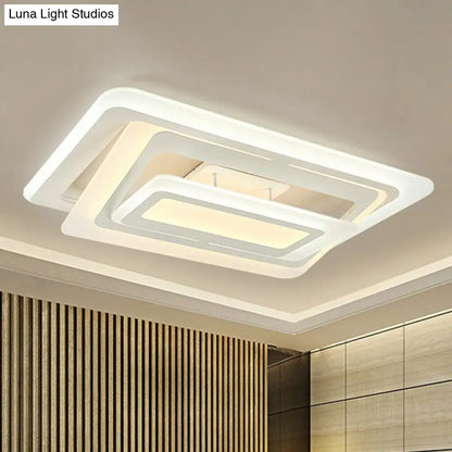 DecorBites™ DecorBites™ Simplicity White LED Acrylic Flush Mount Light - Perfect for Living Room Ceiling