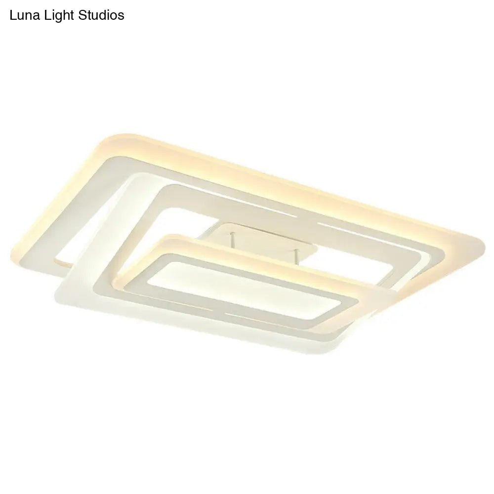 DecorBites™ DecorBites™ Simplicity White LED Acrylic Flush Mount Light - Perfect for Living Room Ceiling
