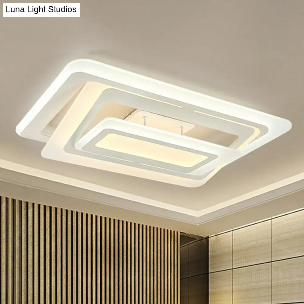 DecorBites™ DecorBites™ Simplicity White LED Acrylic Flush Mount Light - Perfect for Living Room Ceiling