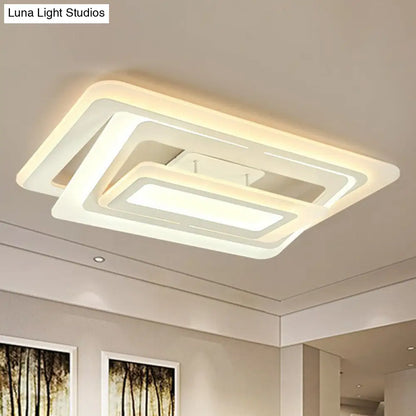 DecorBites™ DecorBites™ Simplicity White LED Acrylic Flush Mount Light - Perfect for Living Room Ceiling