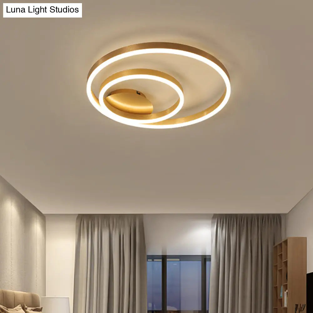 DecorBites™ DecorBites™ Simplistic Acrylic LED Ceiling Light in Gold - Small/Large Bedroom Flush Mount