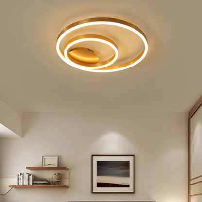 DecorBites™ DecorBites™ Simplistic Acrylic LED Ceiling Light in Gold - Small/Large Bedroom Flush Mount