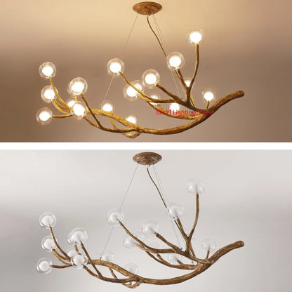 Simulation Iron Tree Branch Bubble Chandelier - Chandelier