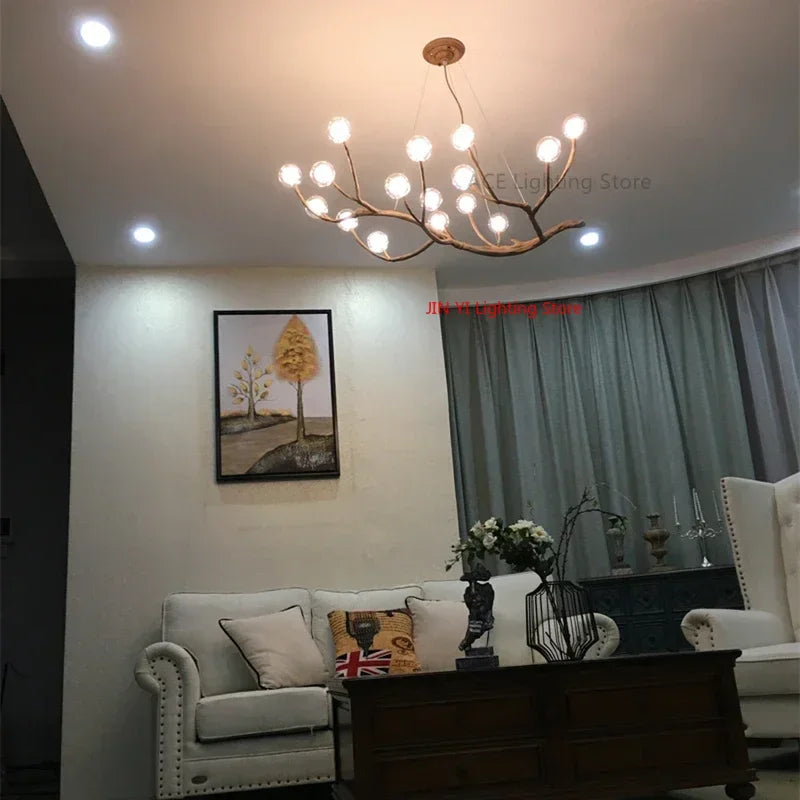 Simulation Iron Tree Branch Bubble Chandelier - Chandelier