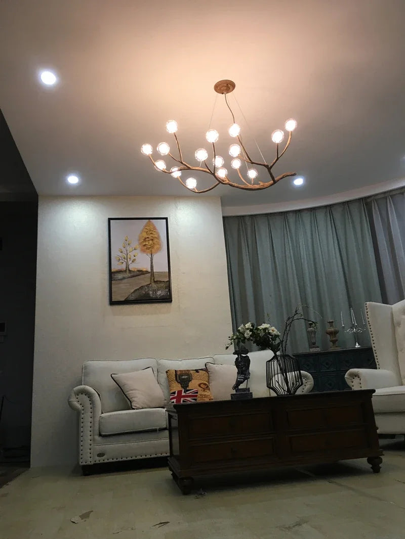 Simulation Iron Tree Branch Bubble Chandelier - Chandelier