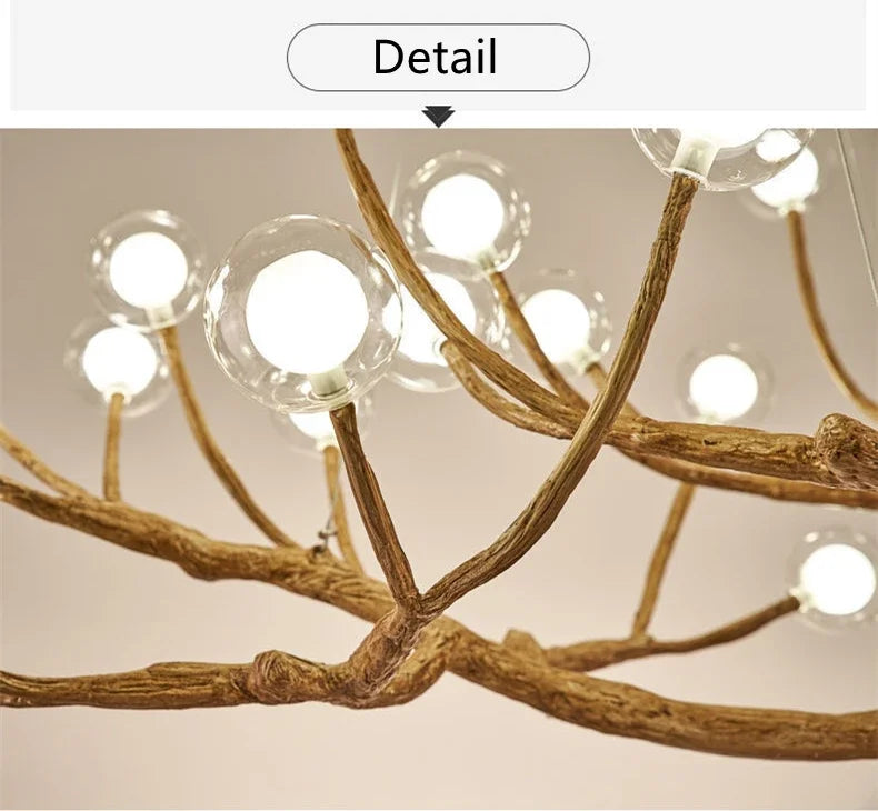 Simulation Iron Tree Branch Bubble Chandelier - Chandelier