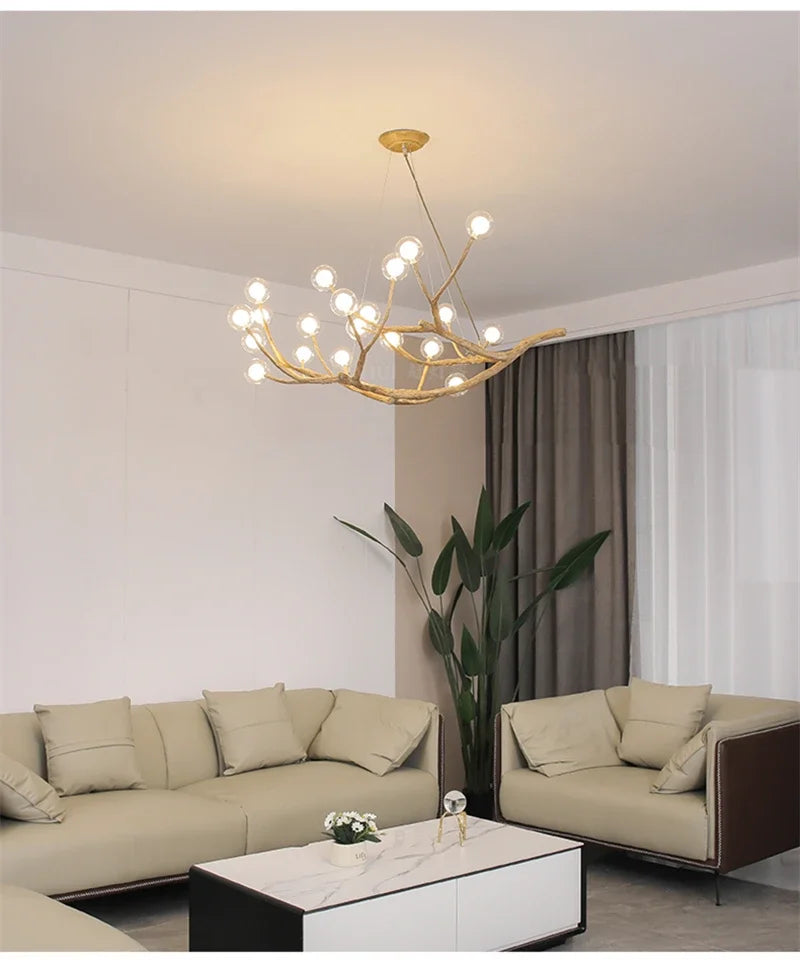 Simulation Iron Tree Branch Bubble Chandelier - Chandelier