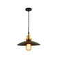 Sleek 1-Head Warehouse Saucer Pendant Light for Dining Room - Metallic Drop Design