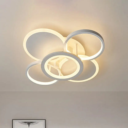 DecorBites™ DecorBites™ Sleek 16"/19.5" W Metal Circular Semi Flush Mount LED Ceiling Light for Bedroom - White/Warm Light