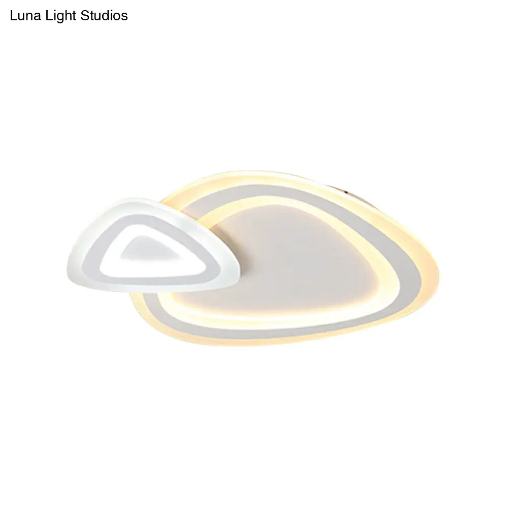 DecorBites™ DecorBites™ Sleek Acrylic Dual Triangle LED Ceiling Lamp - Minimalist White Flush Light Fixture in Warm, Cool, and Neutral Light Options