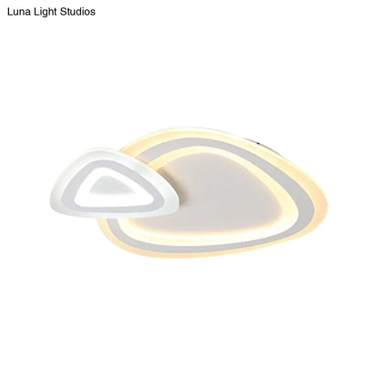 DecorBites™ DecorBites™ Sleek Acrylic Dual Triangle LED Ceiling Lamp - Minimalist White Flush Light Fixture in Warm, Cool, and Neutral Light Options