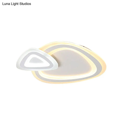 DecorBites™ DecorBites™ Sleek Acrylic Dual Triangle LED Ceiling Lamp - Minimalist White Flush Light Fixture in Warm, Cool, and Neutral Light Options