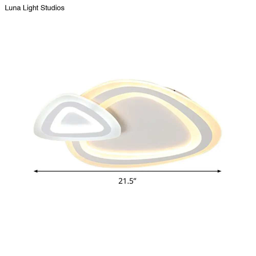 DecorBites™ DecorBites™ Sleek Acrylic Dual Triangle LED Ceiling Lamp - Minimalist White Flush Light Fixture in Warm, Cool, and Neutral Light Options