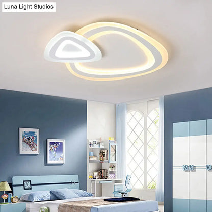 DecorBites™ DecorBites™ Sleek Acrylic Dual Triangle LED Ceiling Lamp - Minimalist White Flush Light Fixture in Warm, Cool, and Neutral Light Options