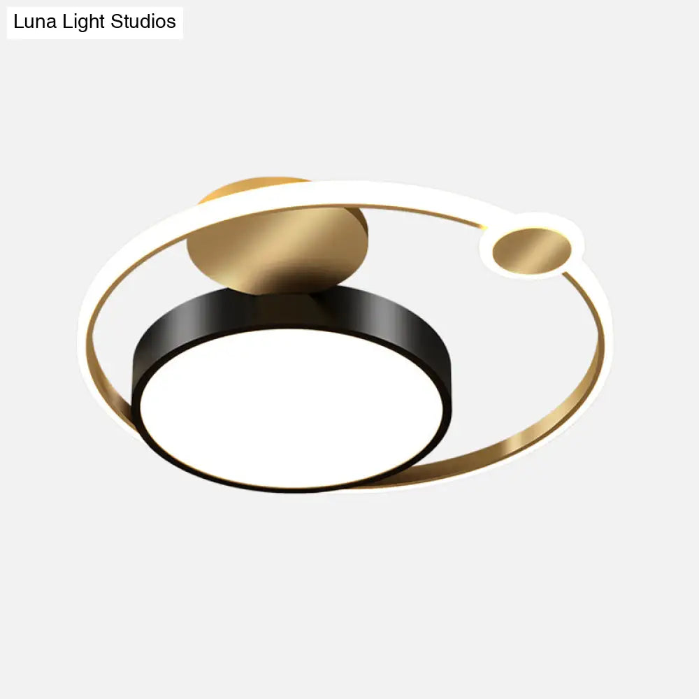 DecorBites™ Lámpara de techo empotrada de acrílico elegante DecorBites™ Simplicity LED con acabado dorado para dormitorio