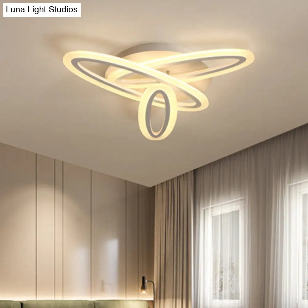 DecorBites™ DecorBites™ Sleek Acrylic Semi Flush Ceiling Light - Oval Shape, 31.5"/47" Width, 3/5 Bulb Options, Warm/White Light