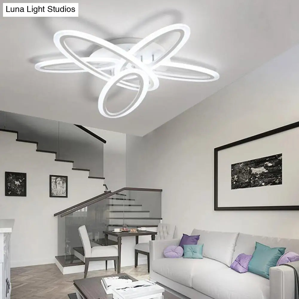 DecorBites™ DecorBites™ Sleek Acrylic Semi Flush Ceiling Light - Oval Shape, 31.5"/47" Width, 3/5 Bulb Options, Warm/White Light