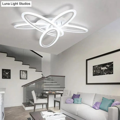 DecorBites™ DecorBites™ Sleek Acrylic Semi Flush Ceiling Light - Oval Shape, 31.5"/47" Width, 3/5 Bulb Options, Warm/White Light