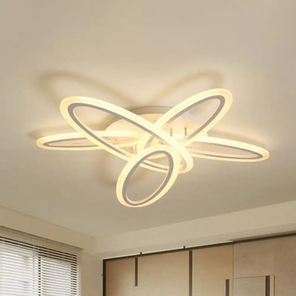 DecorBites™ DecorBites™ Sleek Acrylic Semi Flush Ceiling Light - Oval Shape, 31.5"/47" Width, 3/5 Bulb Options, Warm/White Light