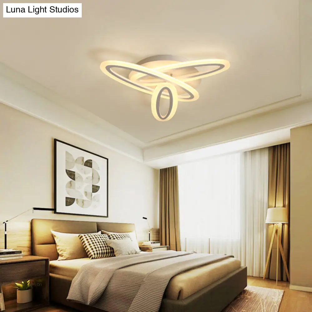 DecorBites™ DecorBites™ Sleek Acrylic Semi Flush Ceiling Light - Oval Shape, 31.5"/47" Width, 3/5 Bulb Options, Warm/White Light
