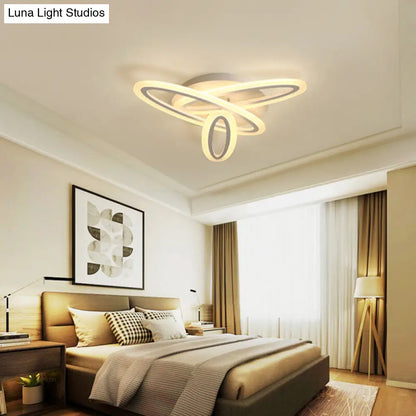DecorBites™ DecorBites™ Sleek Acrylic Semi Flush Ceiling Light - Oval Shape, 31.5"/47" Width, 3/5 Bulb Options, Warm/White Light