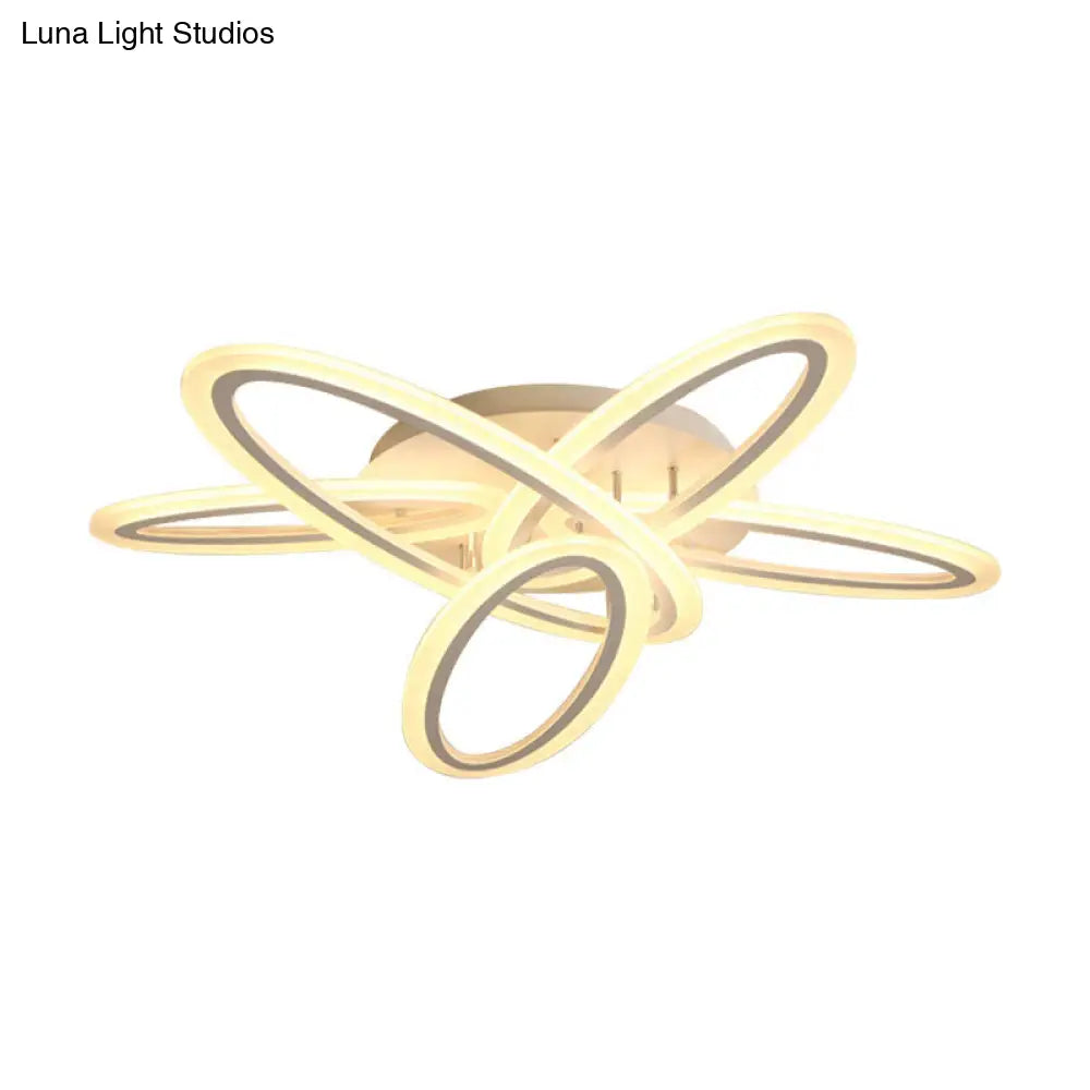 DecorBites™ DecorBites™ Sleek Acrylic Semi Flush Ceiling Light - Oval Shape, 31.5"/47" Width, 3/5 Bulb Options, Warm/White Light