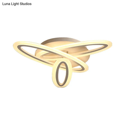 DecorBites™ DecorBites™ Sleek Acrylic Semi Flush Ceiling Light - Oval Shape, 31.5"/47" Width, 3/5 Bulb Options, Warm/White Light