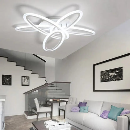 DecorBites™ DecorBites™ Sleek Acrylic Semi Flush Ceiling Light - Oval Shape, 31.5"/47" Width, 3/5 Bulb Options, Warm/White Light