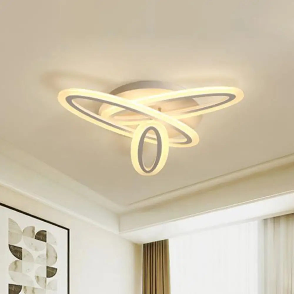 DecorBites™ DecorBites™ Sleek Acrylic Semi Flush Ceiling Light - Oval Shape, 31.5"/47" Width, 3/5 Bulb Options, Warm/White Light