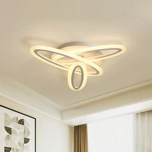 DecorBites™ DecorBites™ Sleek Acrylic Semi Flush Ceiling Light - Oval Shape, 31.5"/47" Width, 3/5 Bulb Options, Warm/White Light