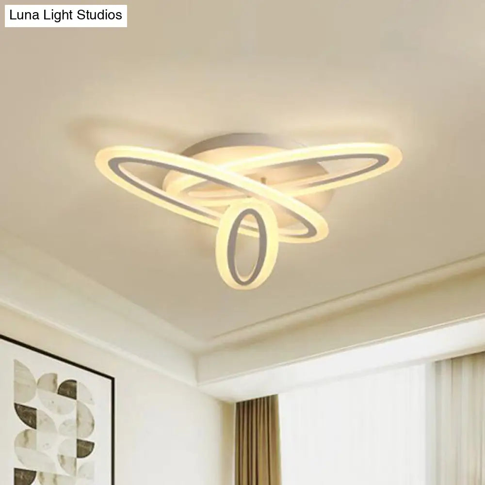 DecorBites™ DecorBites™ Sleek Acrylic Semi Flush Ceiling Light - Oval Shape, 31.5"/47" Width, 3/5 Bulb Options, Warm/White Light