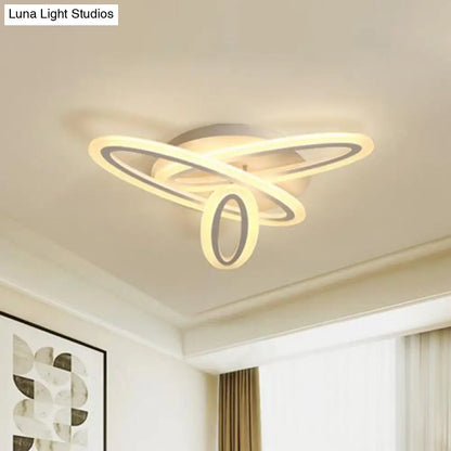 DecorBites™ DecorBites™ Sleek Acrylic Semi Flush Ceiling Light - Oval Shape, 31.5"/47" Width, 3/5 Bulb Options, Warm/White Light