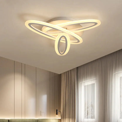 DecorBites™ DecorBites™ Sleek Acrylic Semi Flush Ceiling Light - Oval Shape, 31.5"/47" Width, 3/5 Bulb Options, Warm/White Light