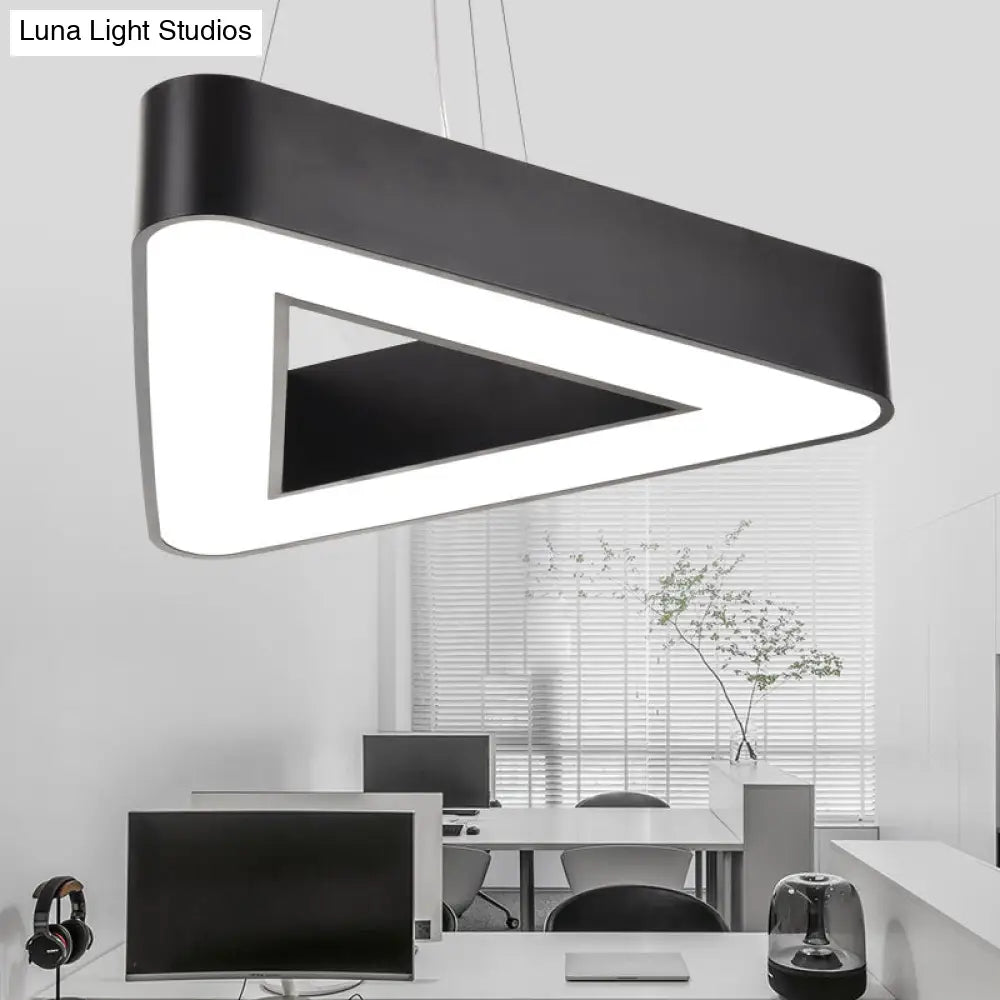 Sleek Acrylic Triangle LED Chandelier for Office Suspension Ceiling Lighting