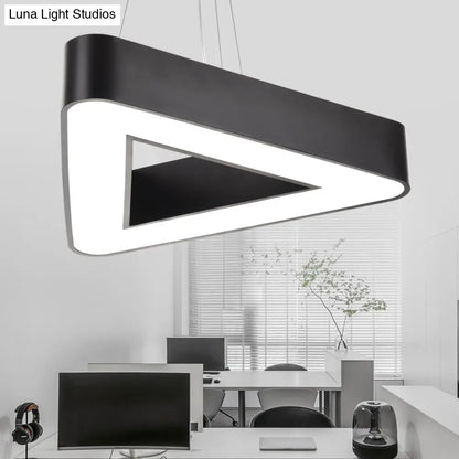 Sleek Acrylic Triangle LED Chandelier for Office Suspension Ceiling Lighting