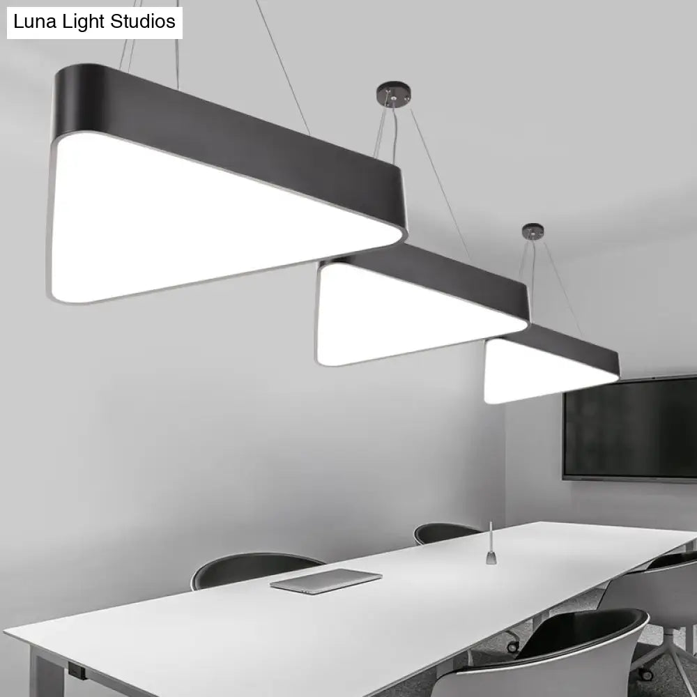 Sleek Acrylic Triangle LED Chandelier for Office Suspension Ceiling Lighting