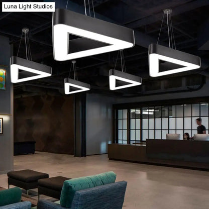 Sleek Acrylic Triangle LED Chandelier for Office Suspension Ceiling Lighting