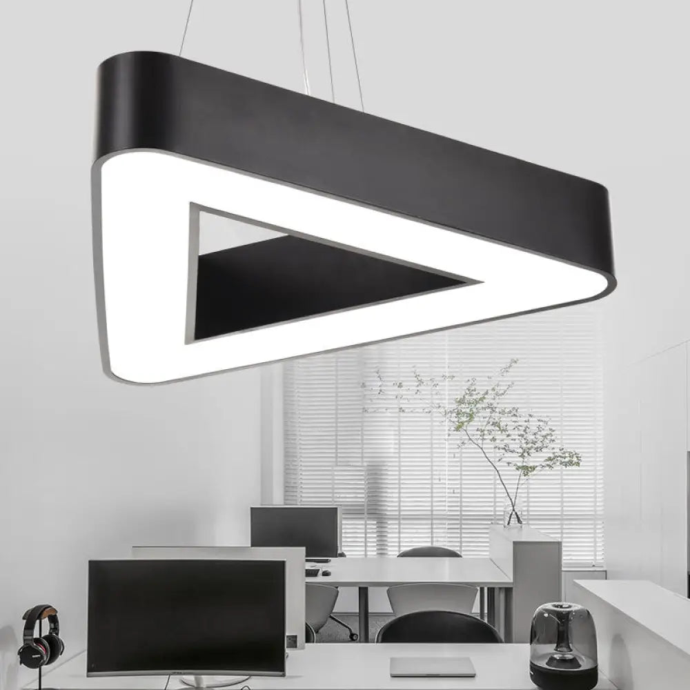 Sleek Acrylic Triangle LED Chandelier for Office Suspension Ceiling Lighting