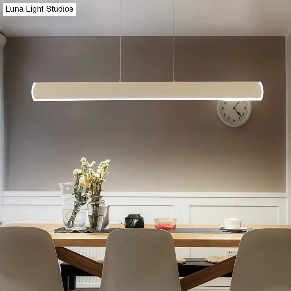 Sleek Acrylic White LED Pendant Light for Dining Room – 31.5"/39" Wide