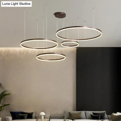 Sleek Aluminum LED Pendant Lamp: Stylish LED Chandelier for Living Room