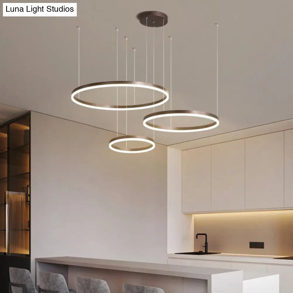 Sleek Aluminum LED Pendant Lamp: Stylish LED Chandelier for Living Room