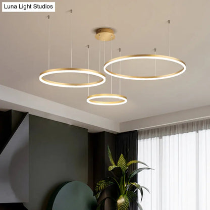 Sleek Aluminum LED Pendant Lamp: Stylish LED Chandelier for Living Room