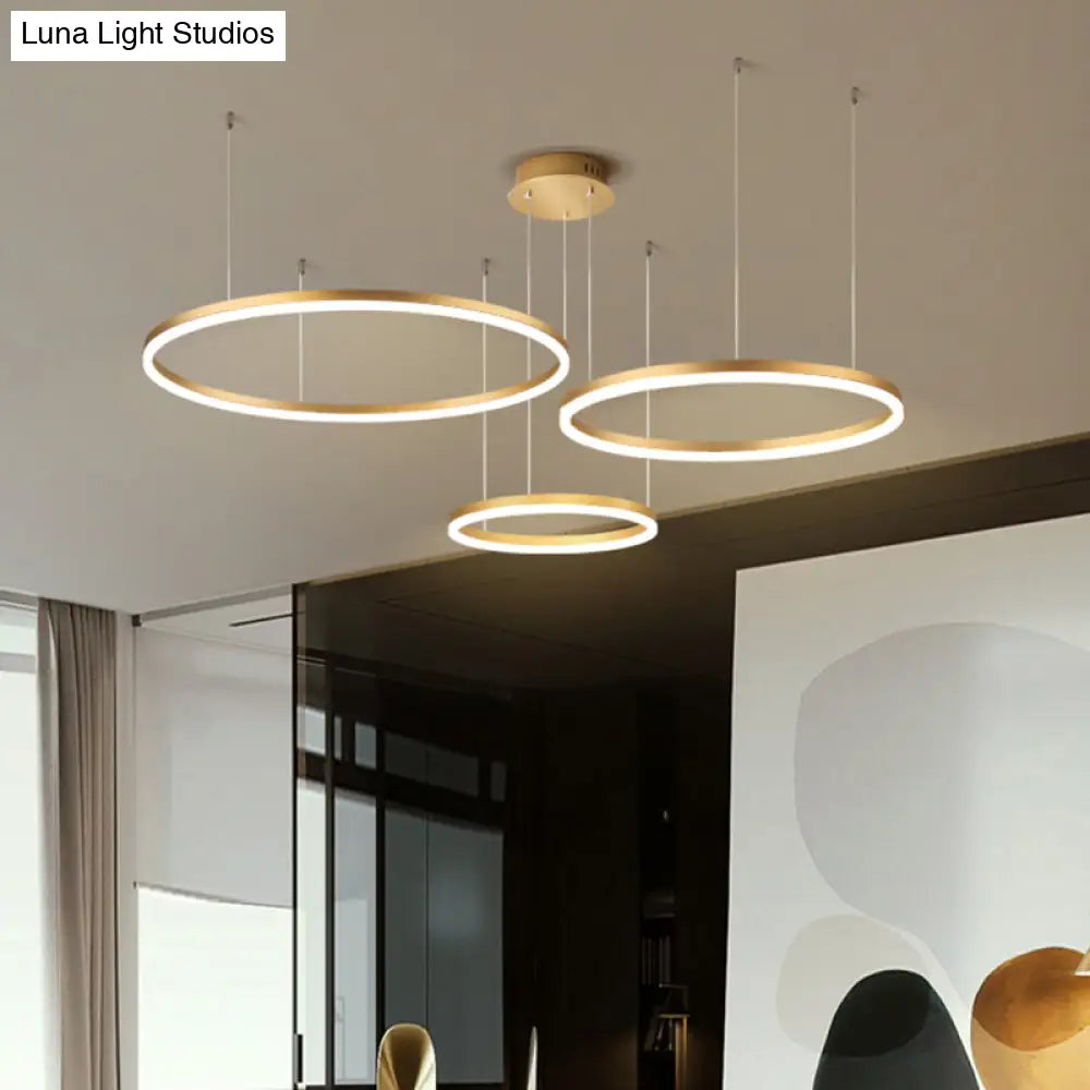 Sleek Aluminum LED Pendant Lamp: Stylish LED Chandelier for Living Room