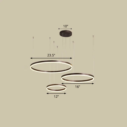 Sleek Aluminum LED Pendant Lamp: Stylish LED Chandelier for Living Room